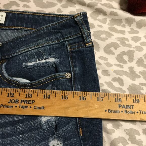 Abercrombie & Fitch Womens Super Skinny Jeans Mid-Rise Medium Wash Distressed 6s - Picture 4 of 6